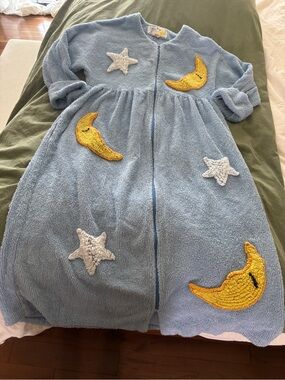 Vintage Canyon Group Chenille Light Blue Moon & Star Robe